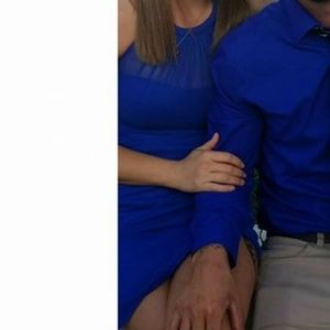 Sleeveless Short Mesh Dress with Side Cascade